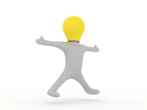 Vitruvian bulbman Stock Illustration