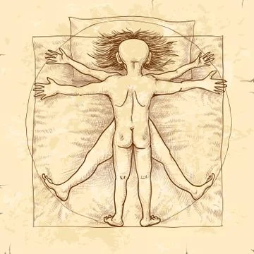 Vitruvian couple Stock Illustration