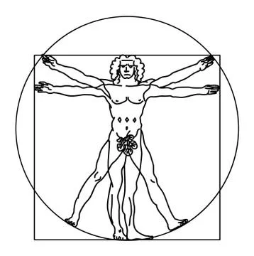 The Vitruvian man Stock Illustration