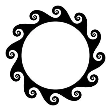 Vitruvian wave pattern, circle frame with seamless meander design 스톡 일러스트