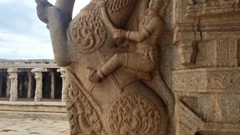 Vittala Temple or Vitthala Temple in Hampi Stock Footage 164383696