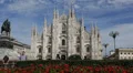 Vittorio Emanuele II Statue Exterior Milan Cathedral Dome Italian Duomo Square HD Footage