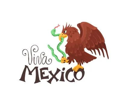 Viva mexico with eagle Stock Illustration