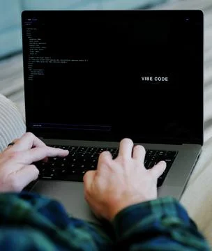 Vive Coding with AI Based IDE Software Concept 스톡 사진