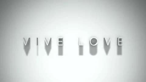 Vive love 3D title animation with shadows on a white background Stock Footage 296932573