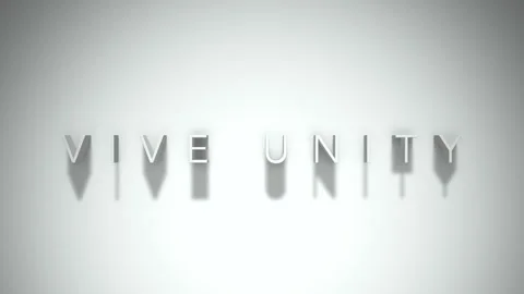 Vive unity 3D title animation with shadows on a white background Stock Footage 296932710