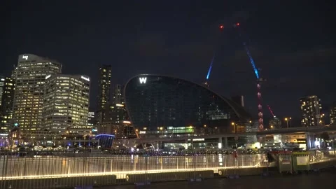 Vivid 2022 Pre to starting Darling Harbour Stock Footage 196199543