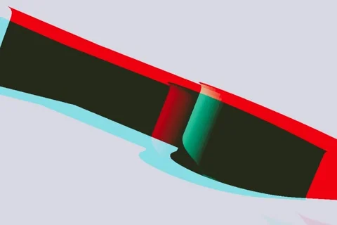 Vivid 3d letter R animation with binocular offset treatment style and diffuse ma Stock Footage 339047703