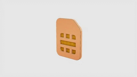 Vivid 3D SIM Card Symbol - Dynamic &amp; Clear Stock Footage 265687836