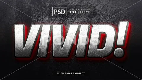 Vivid 3d text effect editable PSD Template