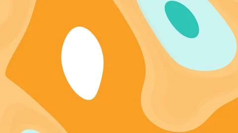 Vivid abstract composition featuring bold orange forms with white oval and tu Illustrazione stock