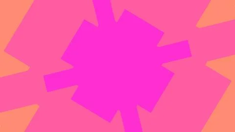 A vivid abstract composition featuring a hot pink center starburst shape radi Stock Illustration