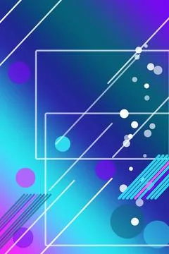 Vivid abstract composition featuring nested geometric rectangles, floating .. Illustrazione stock