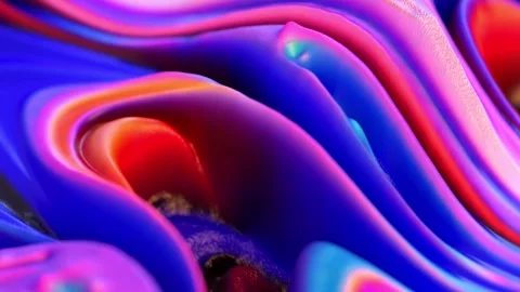 Vivid Abstract Fluid Art with Bright Colors and Dynamic Flowing Patterns Cr.. Stock Footage 341781623