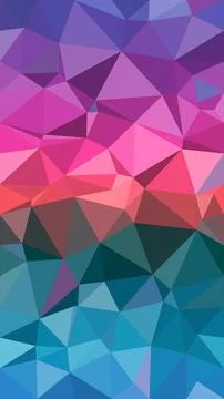 Vivid abstract geometric polygon pattern in pink, purple, and blue creates .. Stock Illustration