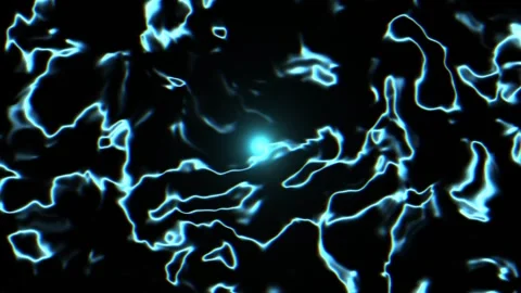 Vivid abstract light patterns contrast against a dark Stock Footage 338332006