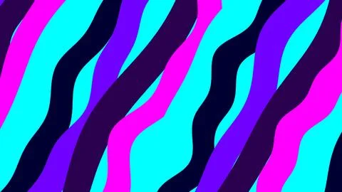 Vivid abstract pattern featuring wavy stripes in bright neon blue, pink, purp Иллюстрация