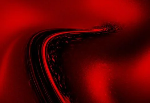 Vivid abstract red and black swirl with flowing curves and motion blur crea.. Stock Illustration
