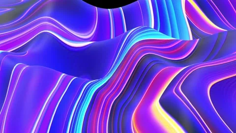 Vivid Abstract Waves: A Dazzling Display of Colorful Digital Art and Light Stock Footage 341781588