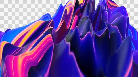 Vivid Abstract Waves with Neon Colors and Fluid Dynamic Patterns in Motion Stock Footage 341781425