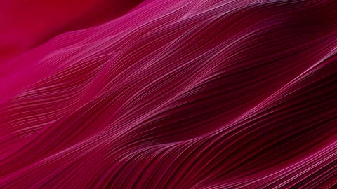 Vivid Abstract Waves of Vibrant Red and Pink with Flowing Rhythm and Intric.. Stock Footage 341781469