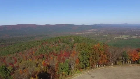 A vivid aerial view of a mountain valley in autumn 動画素材 337204487