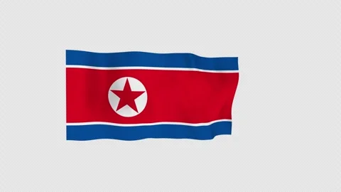 Vivid Banner North Korea Loop Alpha Channel Video stock 342823015