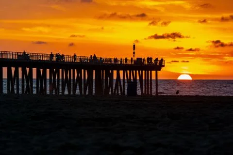 Vivid Beach Sunset Stock Photos