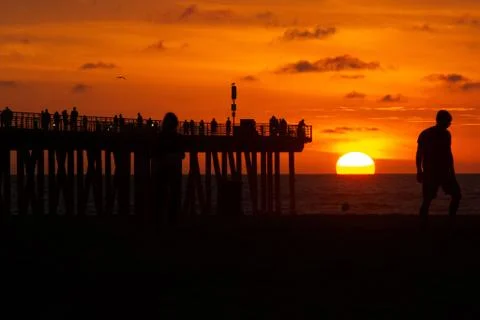 Vivid Beach Sunset Stock Photos