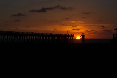 Vivid Beach Sunset Stock Photos