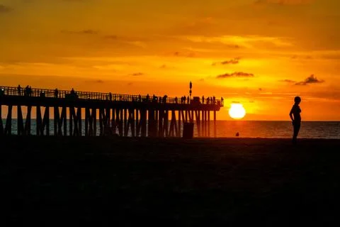 Vivid Beach Sunset Stock Photos