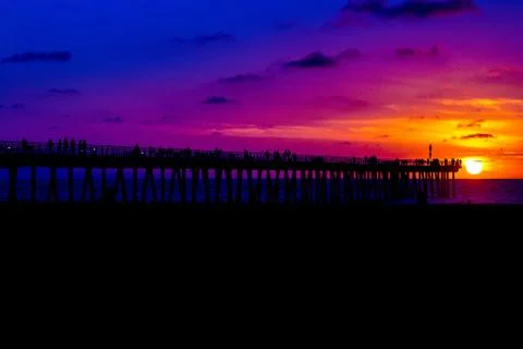 Vivid Beach Sunset Stock Photos