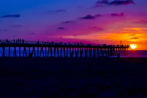 Vivid Beach Sunset Stock Photos