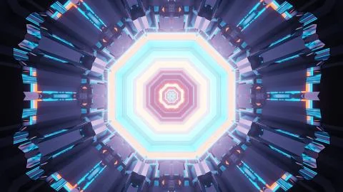 A vivid beautiful abstract mandala pattern for background with blue, orange a Stock Illustration