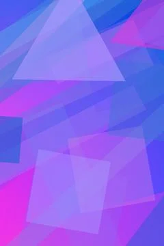 Vivid blue and pink translucent polygons overlap into a geometric mosaic pa.. Illustrazione stock