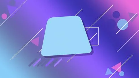 A vivid blue and violet composition combines a rounded central form with ci.. Stock Illustration