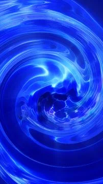 Vivid blue liquid forms a swirling vortex with glossy ripples and luminous .. Stock Illustration