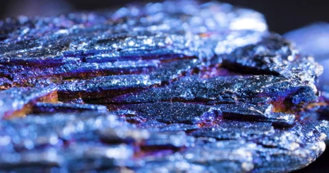 Vivid Blue multi-coloured crystals on black background Stock Footage 142507862