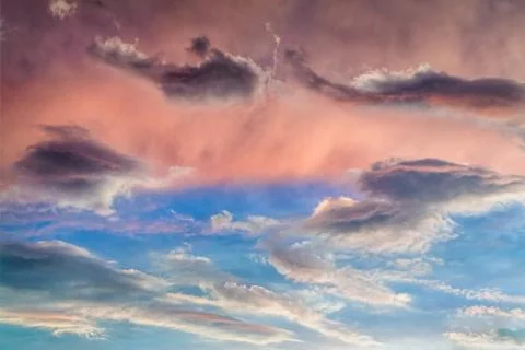 Vivid Cloudy Sunset Sky Stock Photos