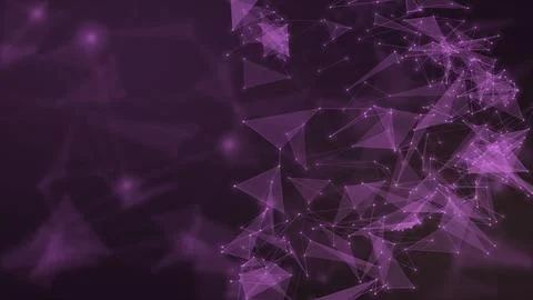 A vivid cluster of translucent purple facets and luminous connections emerg.. Stock Illustration