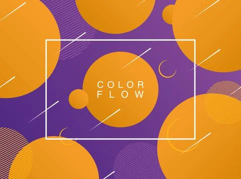 Vivid color flow with rectangle frame background poster template Stock Illustration