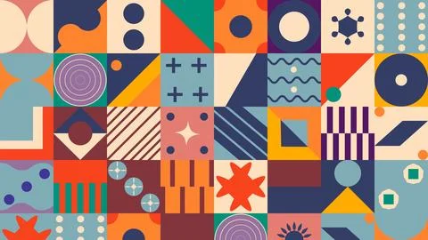 Vivid Color Geometric Pattern Design Stock Illustration