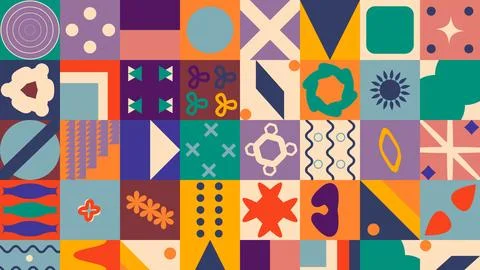 Vivid Color Geometric Pattern Design Stock Illustration