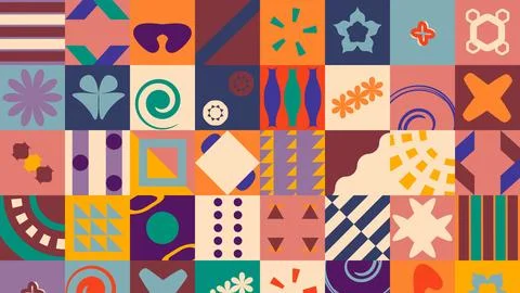 Vivid Color Geometric Pattern Design Stock Illustration