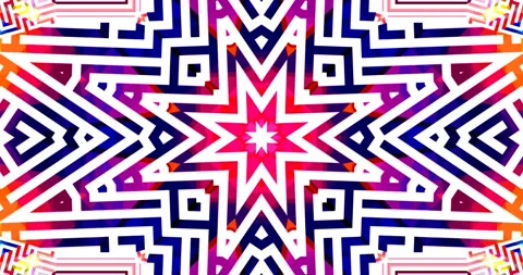 Vivid Color Hypnotic Complex Abstract Pattern Kaleidoscope Loop Stock Footage 159450154