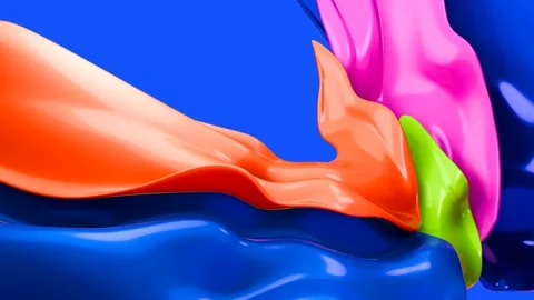 Vivid colored cloth or plastic layers Stock Footage 277665377