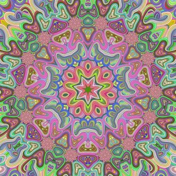 Vivid colored mandala background Stock Illustration