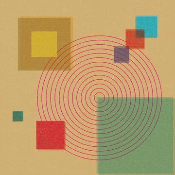 Vivid colors geometric object with riso print effect. vector illustration. .. Stock Illustration