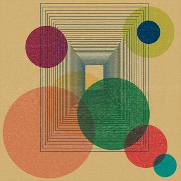 Vivid colors geometric object with riso print effect. vector illustration. .. Stock Illustration