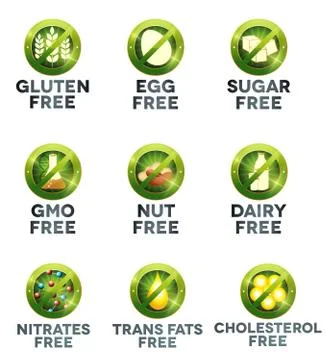 Vivid diet icon collection set Stock Illustration